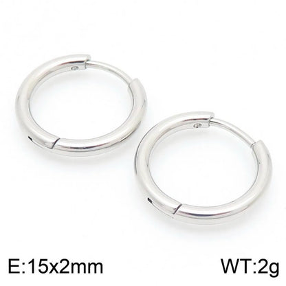 1 Pair Basic Simple Style Classic Style Geometric Star Solid Color 304 Stainless Steel 18K Gold Plated Hoop Earrings