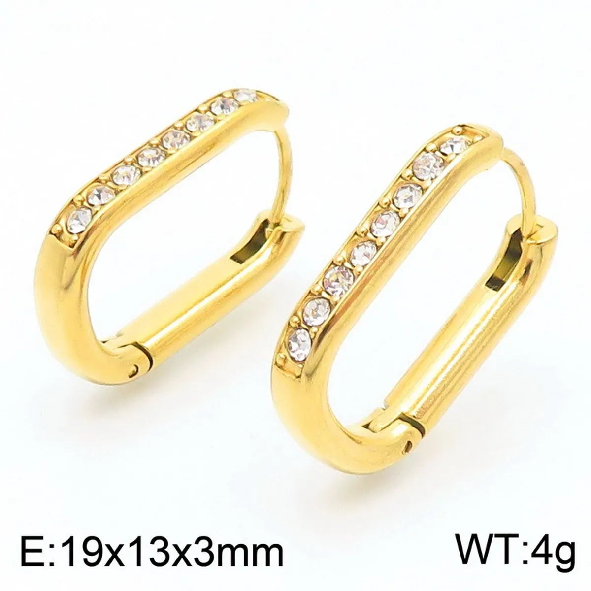 1 Pair Basic Simple Style Classic Style Geometric Star Solid Color 304 Stainless Steel 18K Gold Plated Hoop Earrings