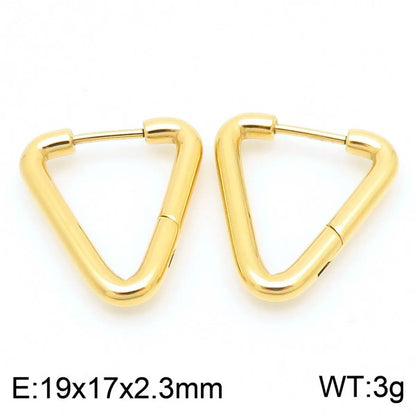 1 Pair Basic Simple Style Classic Style Geometric Star Solid Color 304 Stainless Steel 18K Gold Plated Hoop Earrings