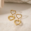 1 Pair Basic Simple Style Classic Style Heart Shape Plating 304 Stainless Steel 18K Gold Plated Drop Earrings