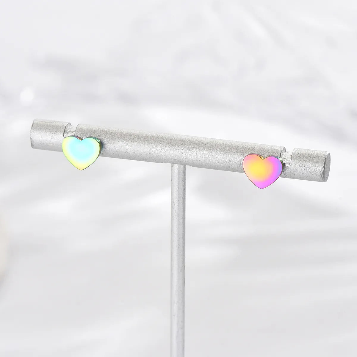 1 Pair Basic Simple Style Classic Style Heart Shape Stainless Steel Ear Studs