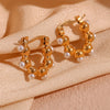 1 Pair Basic Simple Style Classic Style Irregular Plating Inlay Stainless Steel Artificial Pearls 18k Gold Plated Hoop Earrings