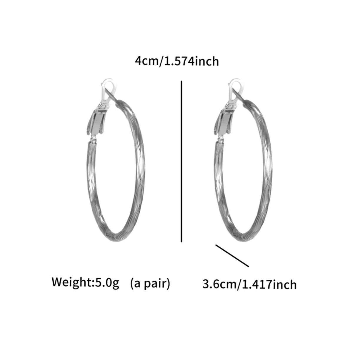 1 Pair Basic Simple Style Classic Style Round Plating Copper 14K Gold Plated Platinum Plated Hoop Earrings