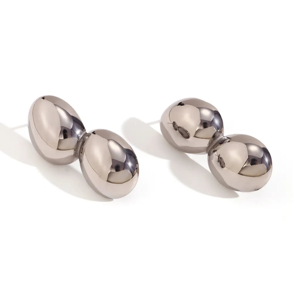 1 Pair Basic Simple Style Classic Style Solid Color Plating 304 Stainless Steel 18K Gold Plated Ear Studs