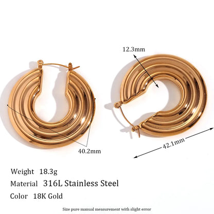 1 Pair Basic Simple Style Classic Style Solid Color Plating 304 Stainless Steel 18K Gold Plated Earrings