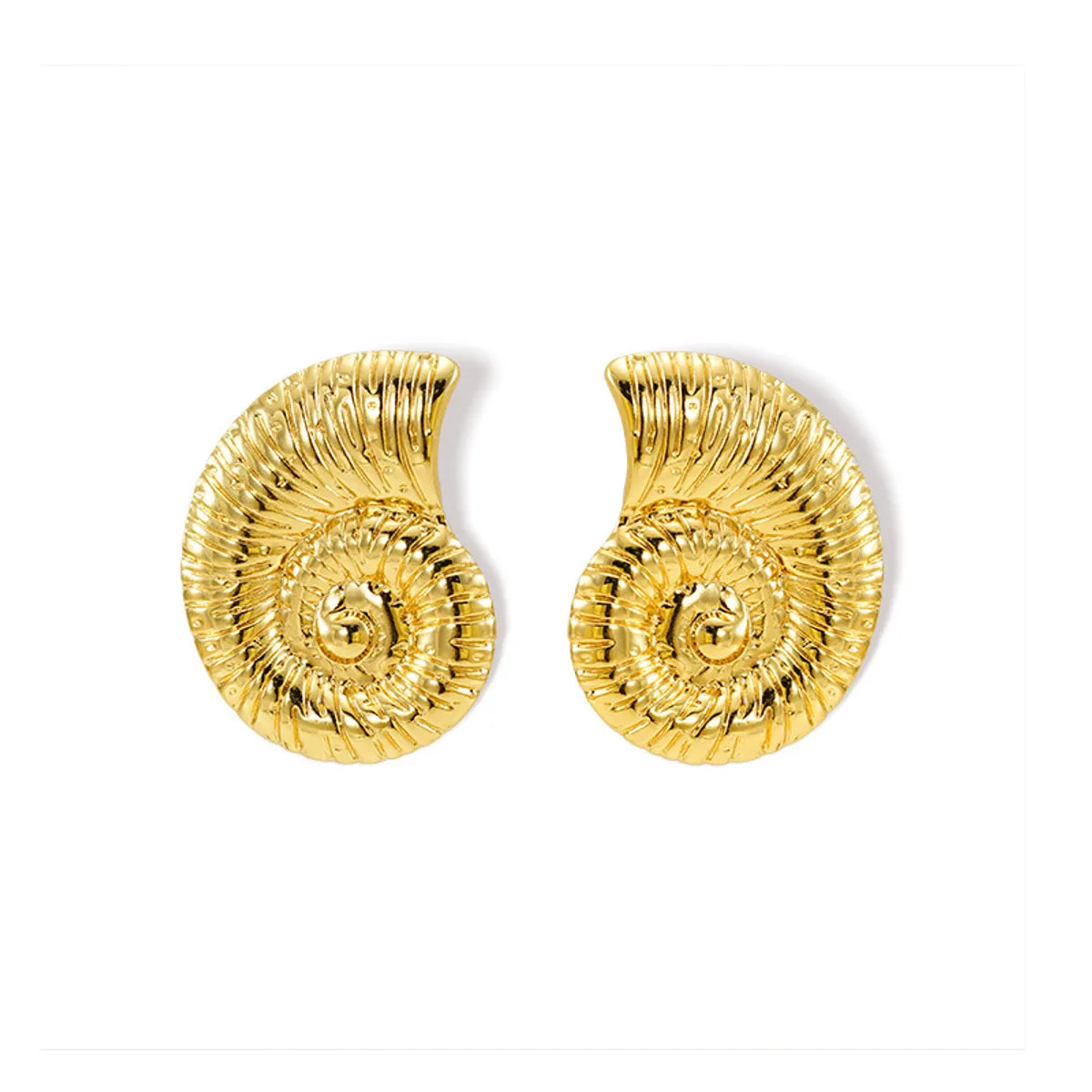 1 Pair Basic Simple Style Classic Style Solid Color Spiral Plating 304 Stainless Steel 18K Gold Plated Ear Studs