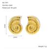 1 Pair Basic Simple Style Classic Style Solid Color Spiral Plating 304 Stainless Steel 18K Gold Plated Ear Studs
