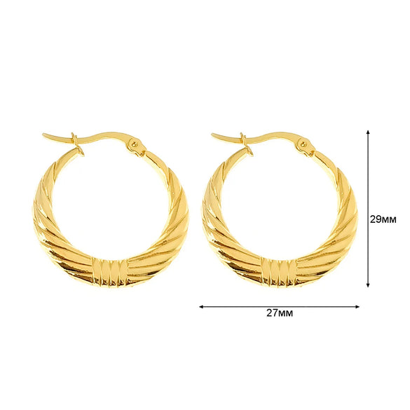 1 Pair Basic Simple Style Classic Style U Shape Geometric Round Plating Titanium Steel Earrings