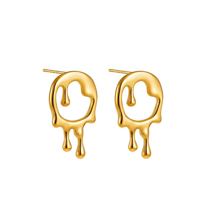 1 Pair Basic Simple Style Classic Style Water Droplets Copper Ear Studs