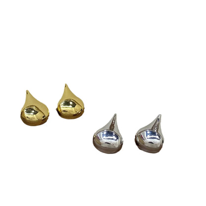 1 Pair Basic Simple Style Classic Style Water Droplets Plating Copper 18K Gold Plated Ear Studs