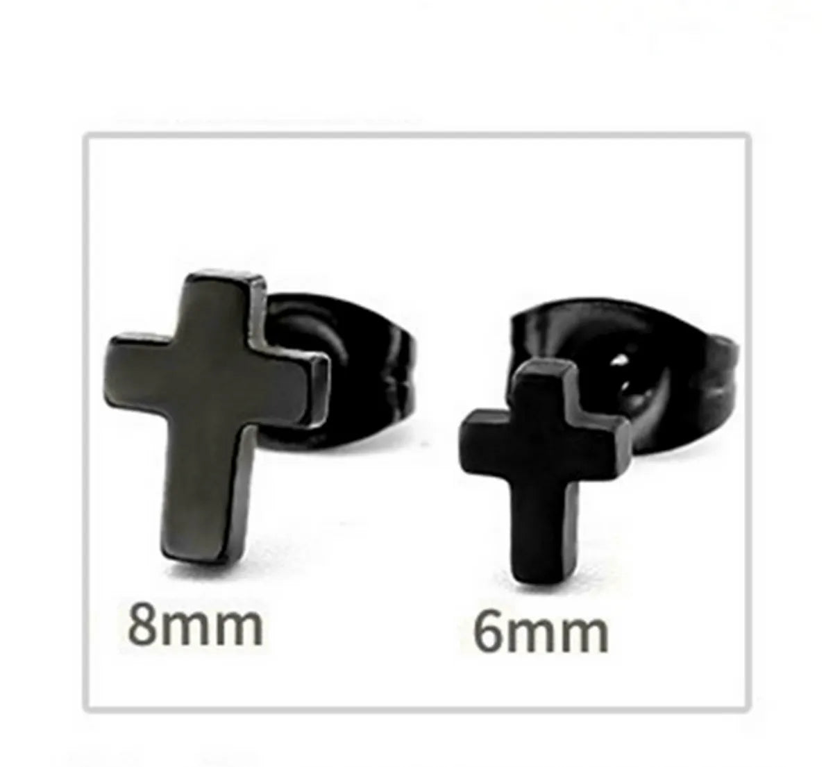 1 Pair Basic Simple Style Commute Cross Plating 304 Stainless Steel Ear Studs