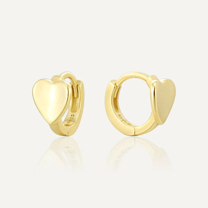 1 Pair Basic Simple Style Commute Geometric Heart Shape Plating Sterling Silver Earrings