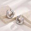 1 Pair Basic Simple Style Commute U Shape Round Square Frill 304 Stainless Steel Earrings Ear Studs