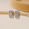 1 Pair Basic Simple Style Geometric Inlay Copper Zircon Earrings
