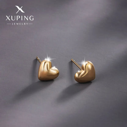 1 Pair Basic Simple Style Heart Shape Plating Stainless Steel 14k Gold Plated Ear Studs