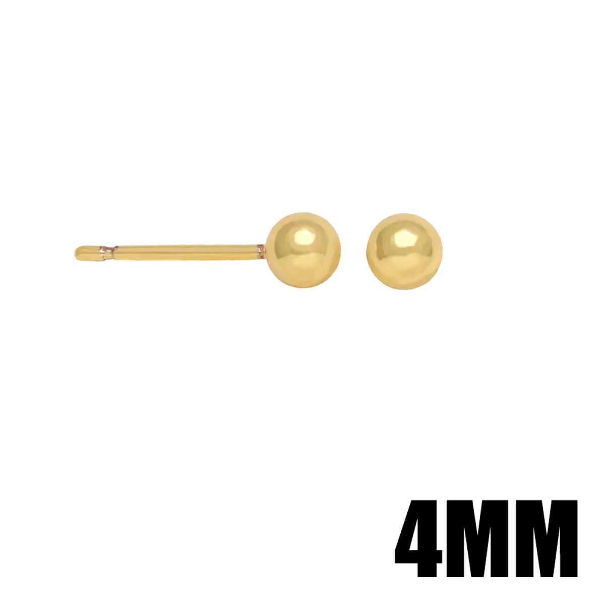 1 Pair Basic Simple Style Round Copper Plating 18k Gold Plated Ear Studs