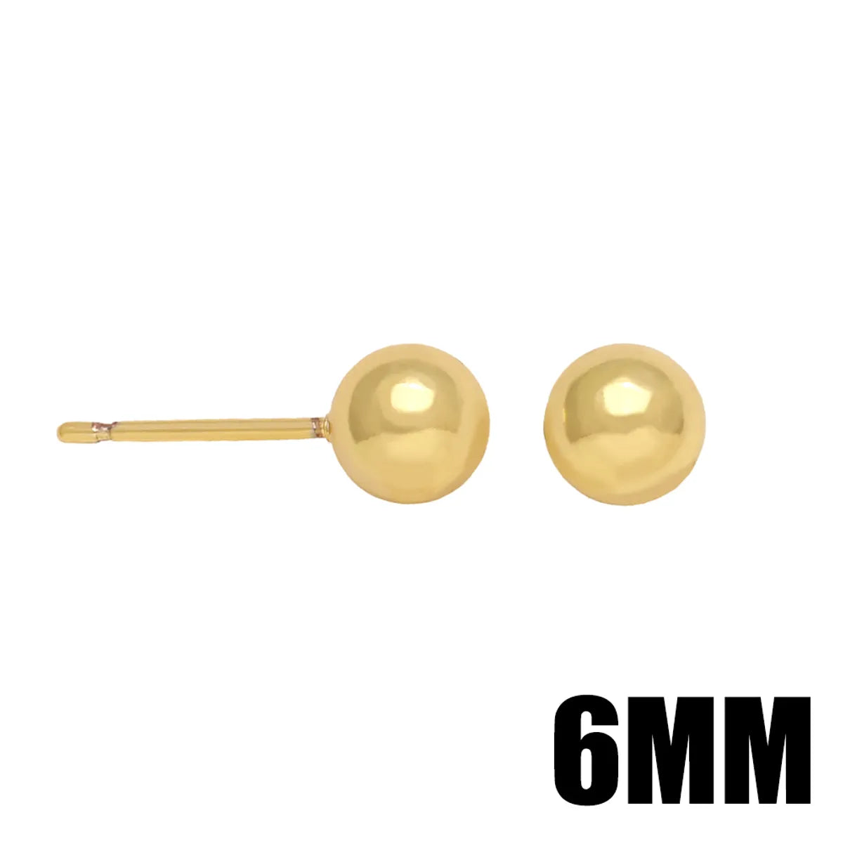 1 Pair Basic Simple Style Round Copper Plating 18k Gold Plated Ear Studs