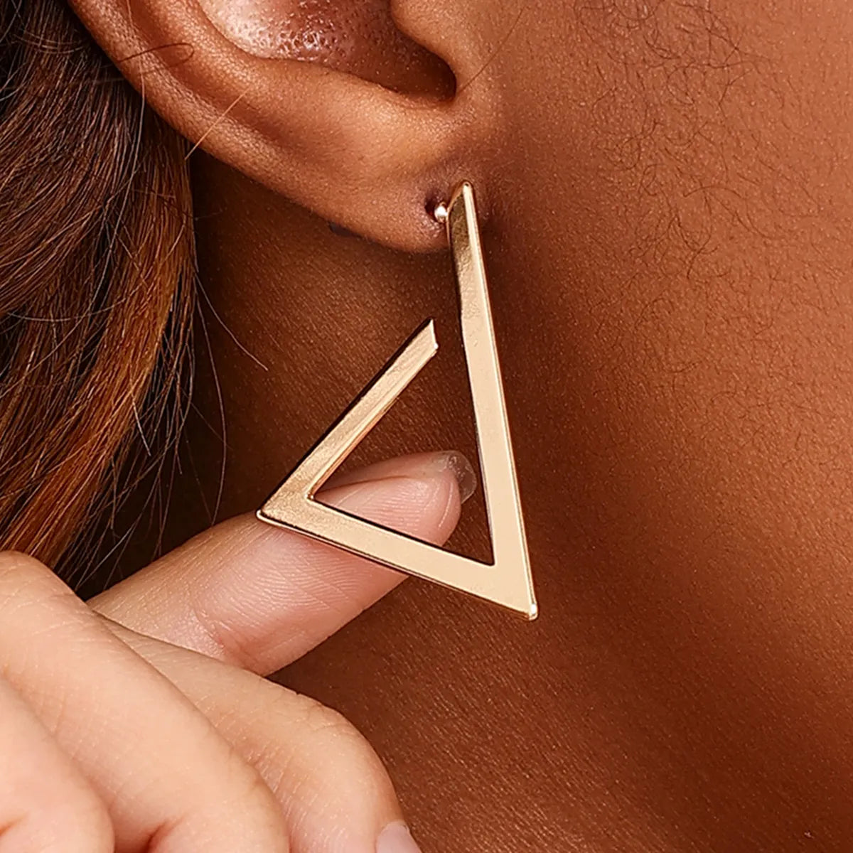 1 Pair Basic Simple Style Triangle Alloy Drop Earrings