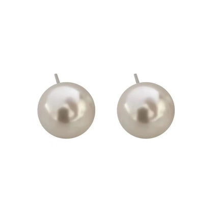 1 Pair Basic Solid Color Artificial Pearl Sterling Silver Plating Ear Studs