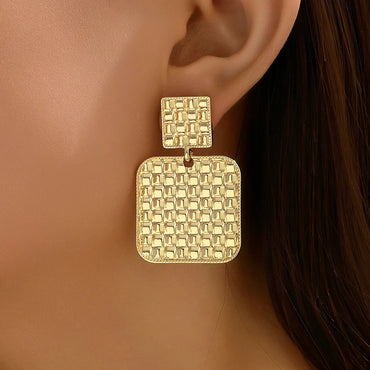 1 Pair Basic Sweet Commute Heart Shape Rectangle Alloy Ear Studs