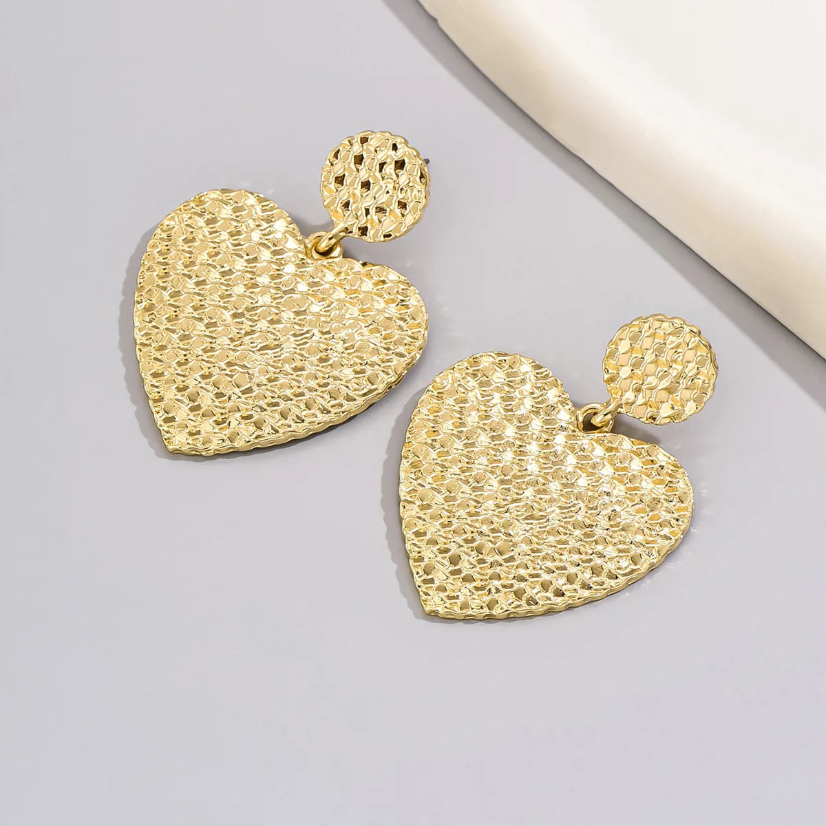 1 Pair Basic Sweet Commute Heart Shape Rectangle Alloy Ear Studs