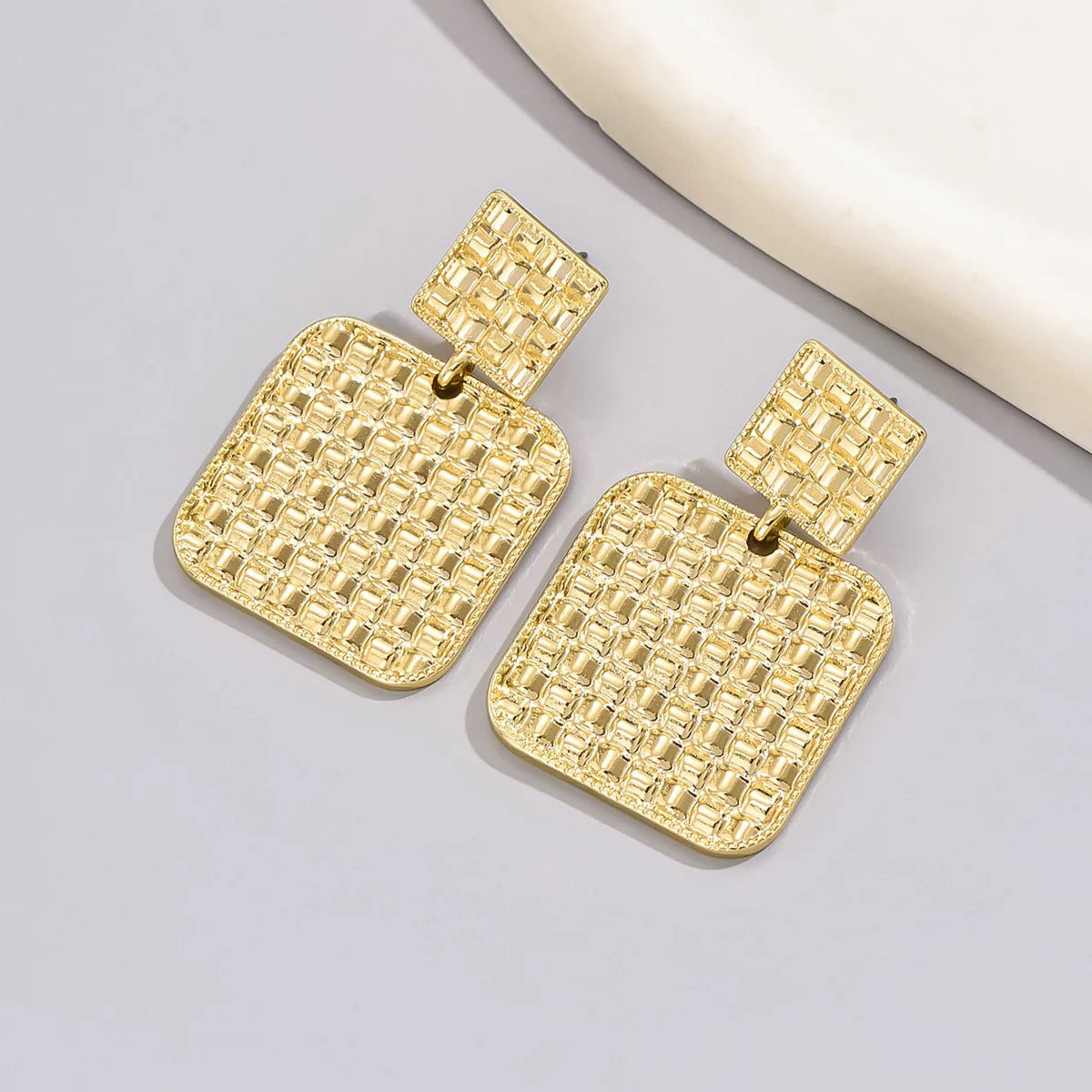 1 Pair Basic Sweet Commute Heart Shape Rectangle Alloy Ear Studs