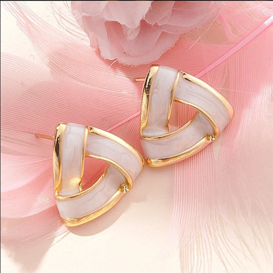 1 Pair Basic Triangle Enamel Alloy Ear Studs