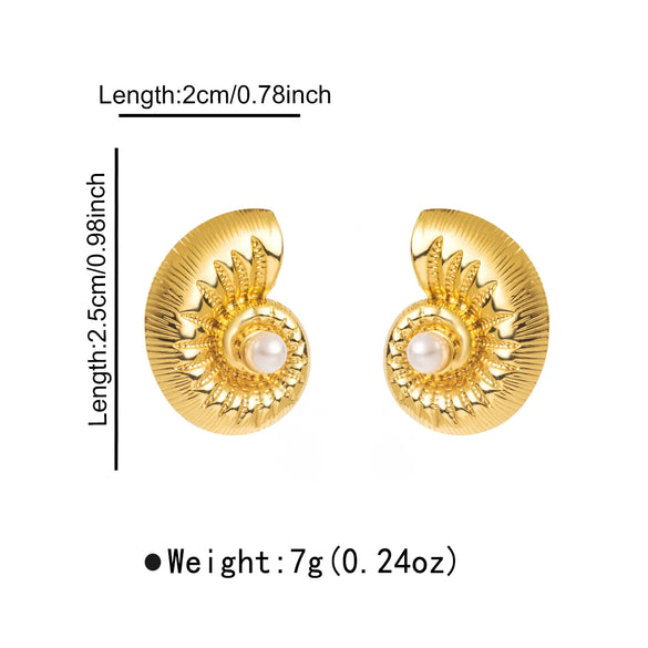 1 Pair Basic Tropical Simple Style Starfish Conch Mermaid Plating 304 Stainless Steel Ear Studs