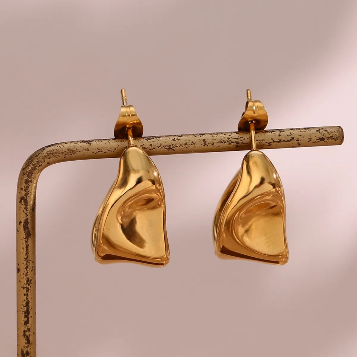 1 Pair Basic Vintage Style Classic Style Irregular Stainless Steel Plating 18k Gold Plated Drop Earrings