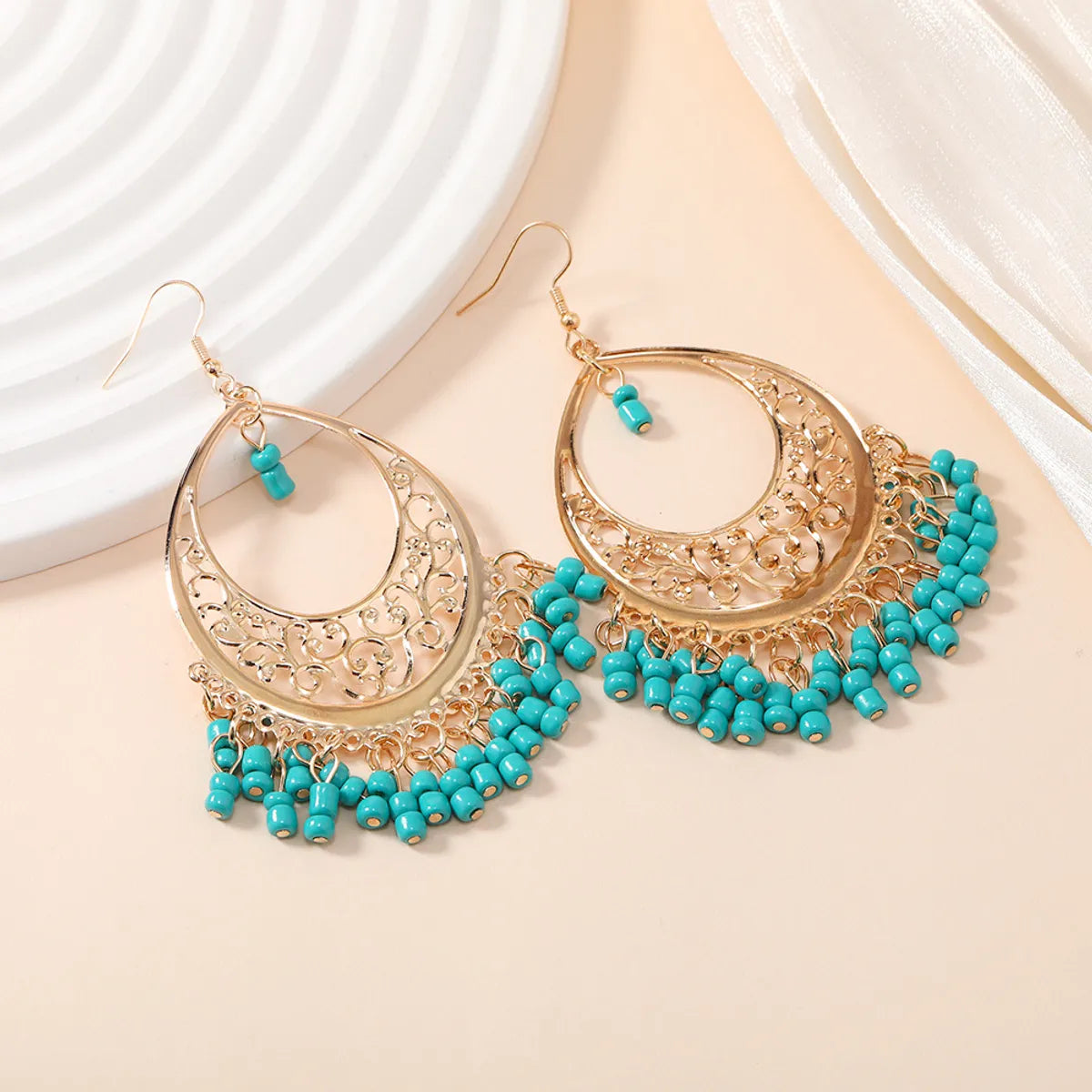 1 Pair Beach Artistic Floral Alloy Drop Earrings