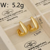 1 Pair Beach C Shape Copper 16K Gold Plated Nostalgic Gold White Gold Plated Ear Studs