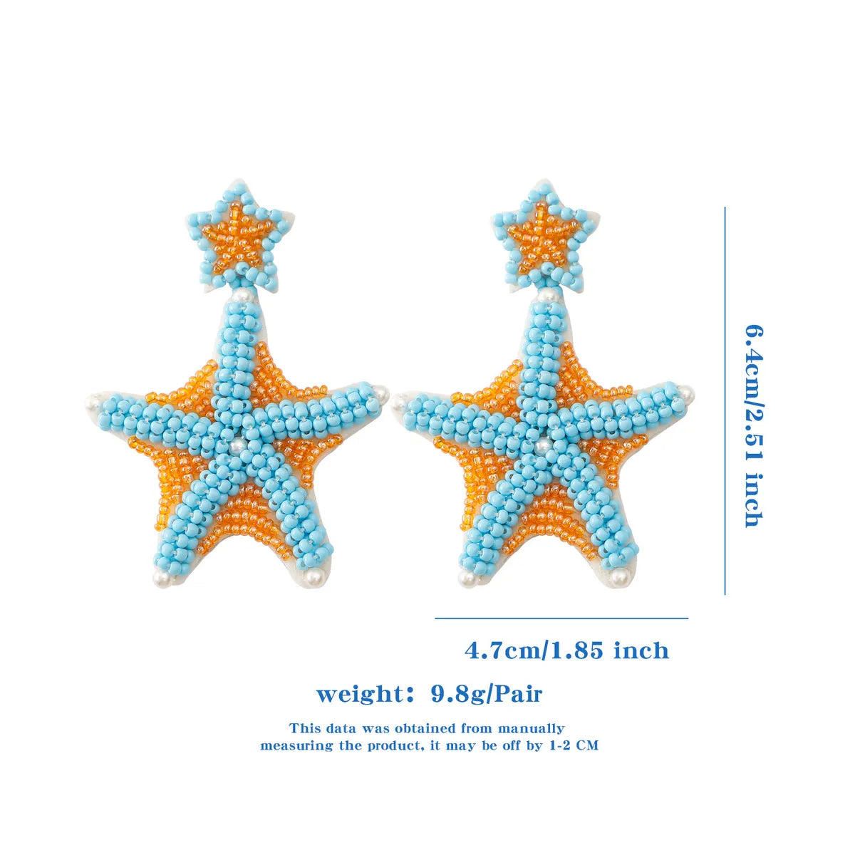 1 Pair Beach Modern Style Classic Style Animal Starfish Glass Seed Bead Drop Earrings