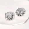 1 Pair Beach Shell Plating 304 Stainless Steel 18K Gold Plated Ear Studs