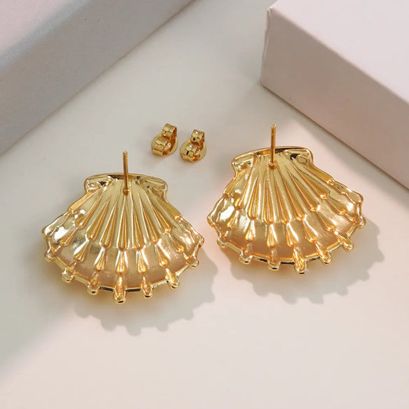 1 Pair Beach Simple Style Classic Style Starfish Shell 304 Stainless Steel Imitation Gold  Ear Studs