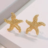1 Pair Beach Simple Style Classic Style Starfish Shell 304 Stainless Steel Imitation Gold  Ear Studs
