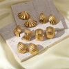 1 Pair Beach Simple Style Rhombus Plating 304 Stainless Steel 18K Gold Plated Ear Studs