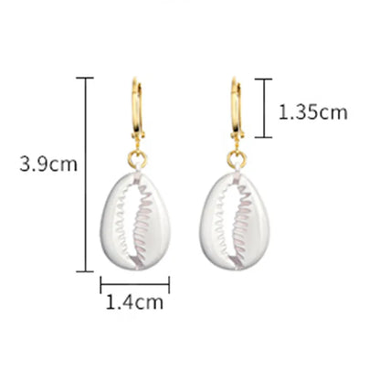 1 Pair Beach Sweet Simple Style Shell Alloy Drop Earrings