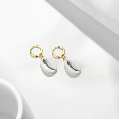 1 Pair Beach Sweet Simple Style Shell Alloy Drop Earrings