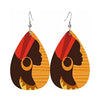 1 Pair Bohemian African Style Human Water Droplets Pu Leather Drop Earrings