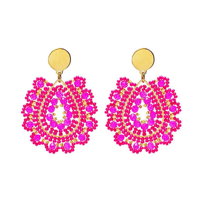 1 Pair Bohemian Classic Style Geometric Glass Drop Earrings