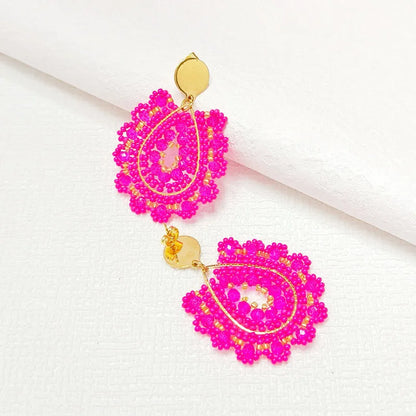 1 Pair Bohemian Classic Style Geometric Glass Drop Earrings