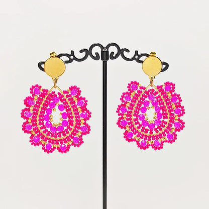 1 Pair Bohemian Classic Style Geometric Glass Drop Earrings