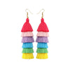 1 Pair Bohemian Classic Style Printing Waves Cloth Drop Earrings