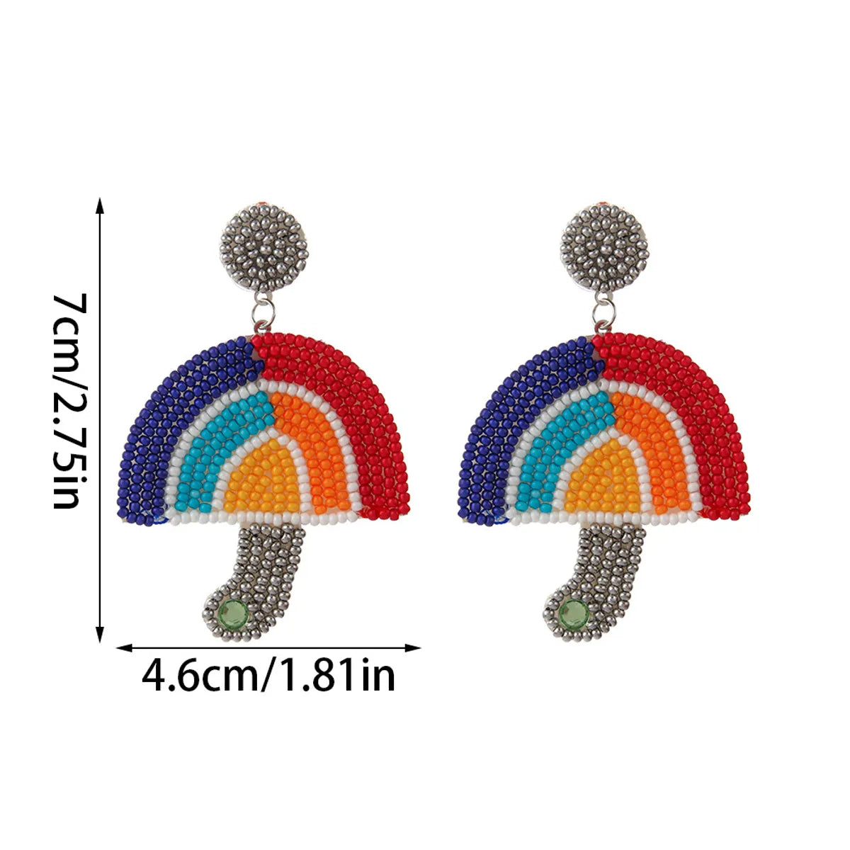 1 Pair Bohemian Classic Style Rainbow Heart Shape Beaded Seed Bead Drop Earrings