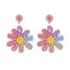 1 Pair Bohemian Flower Mixed Materials Drop Earrings