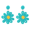 1 Pair Bohemian Flower Mixed Materials Drop Earrings