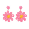 1 Pair Bohemian Flower Mixed Materials Drop Earrings