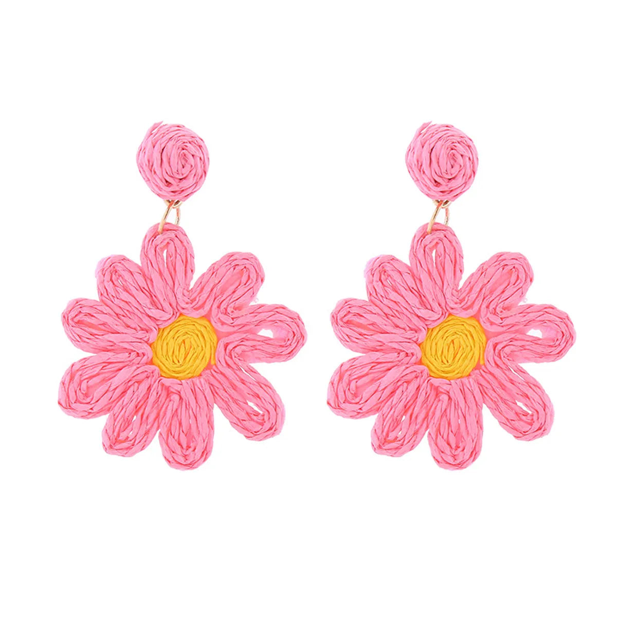 1 Pair Bohemian Flower Mixed Materials Drop Earrings