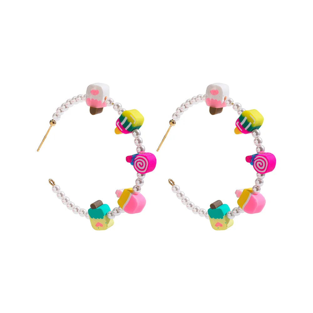 1 Pair Bohemian Fruit Beaded Alloy Earrings