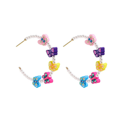 1 Pair Bohemian Fruit Beaded Alloy Earrings